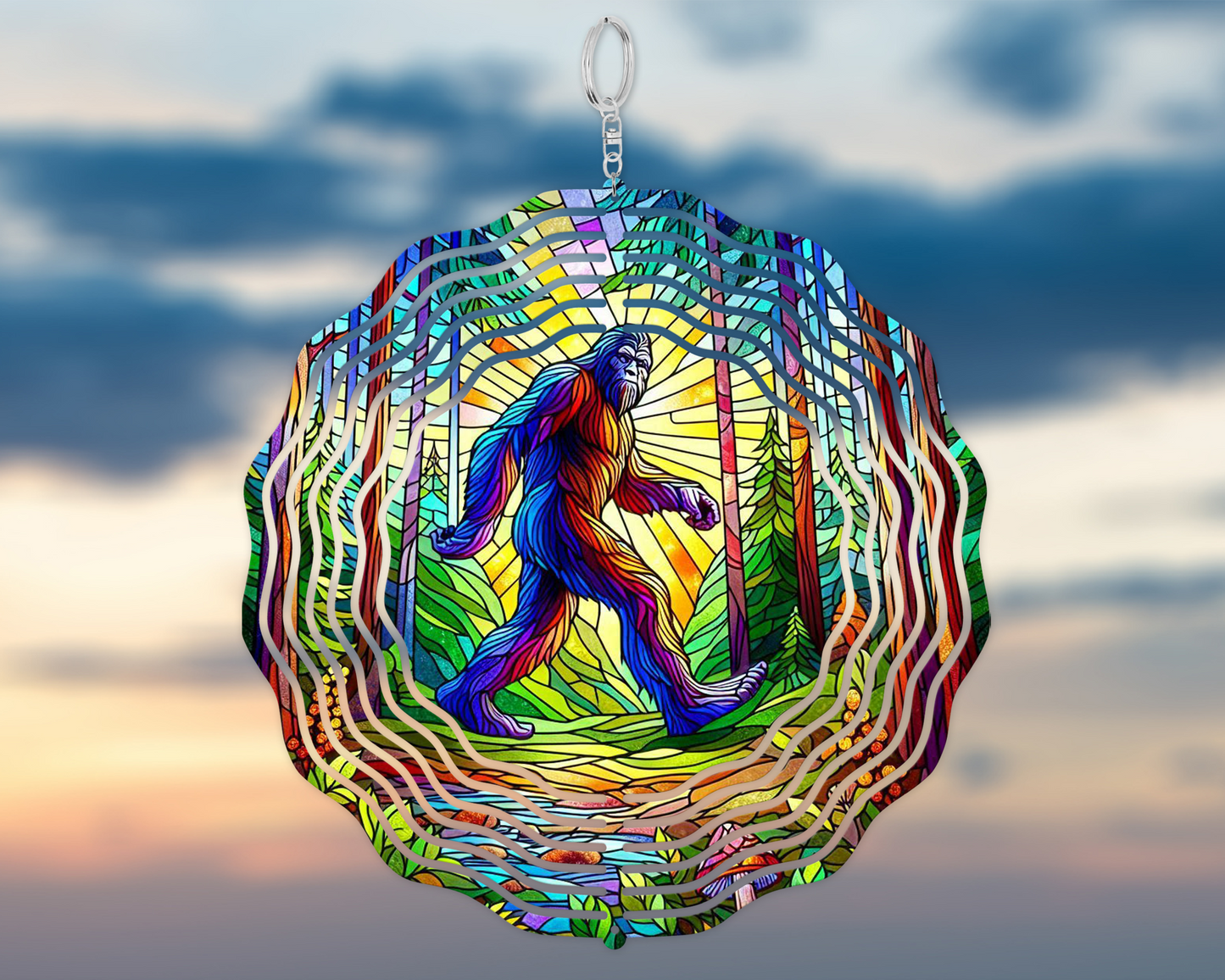 Sasquatch Wind Spinner, Big Foot Garden Decor, Unique Gifts For Big Foot Lover, Hanging Wind Spinner for Porch, Nature-Inspired Housewarming