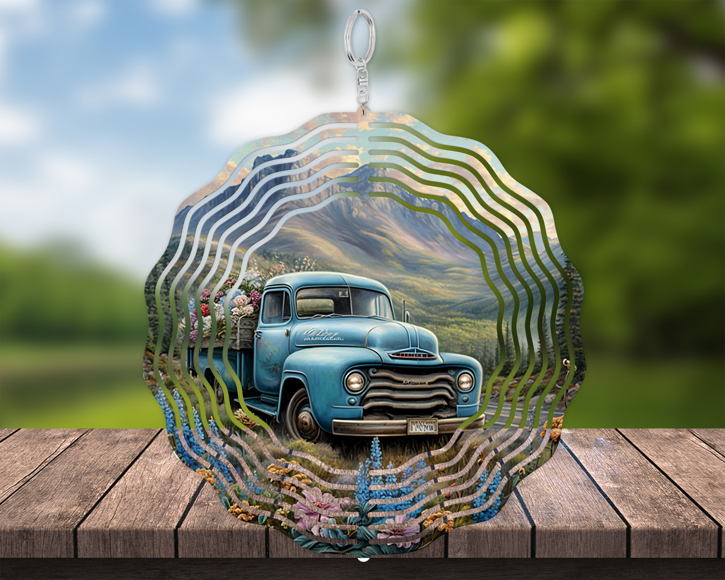 Farm Truck Wind Spinner, Unique Gift for Mothers Day, Double Sided Wind Spinner, Yard Or Porch Decor, Housewarming Gift, Farm Lover Gift