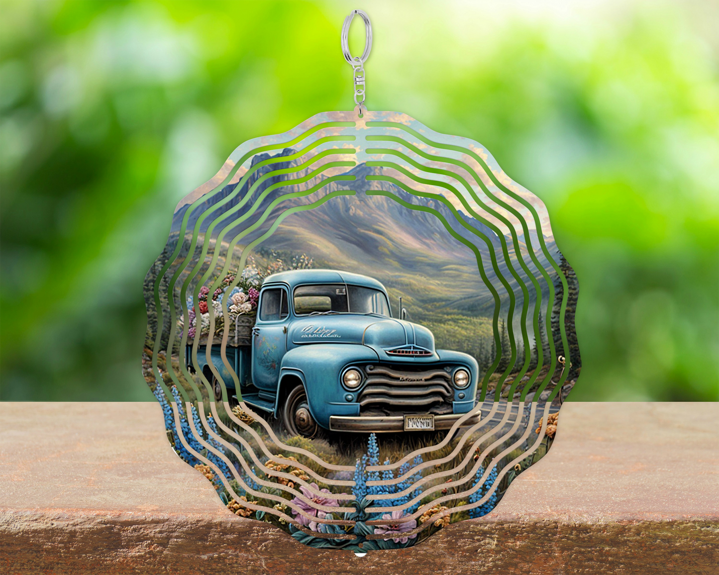 Farm Truck Wind Spinner, Unique Gift for Mothers Day, Double Sided Wind Spinner, Yard Or Porch Decor, Housewarming Gift, Farm Lover Gift