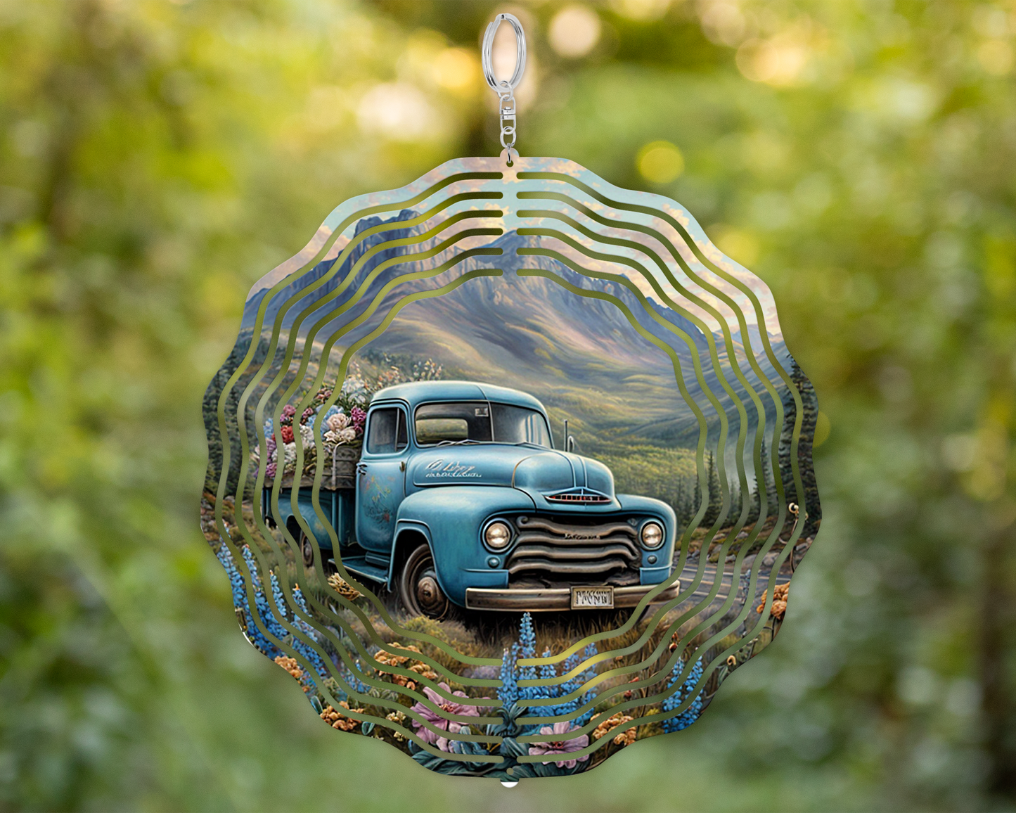 Farm Truck Wind Spinner, Unique Gift for Mothers Day, Double Sided Wind Spinner, Yard Or Porch Decor, Housewarming Gift, Farm Lover Gift