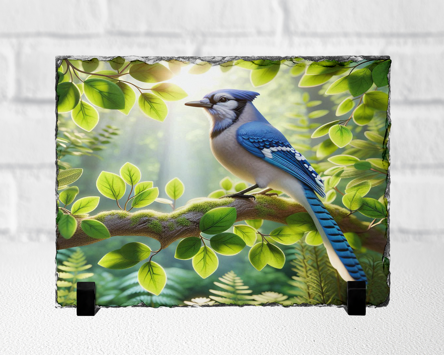 Blue Jay Photo Slate with Display Legs, Nature Lover Gift