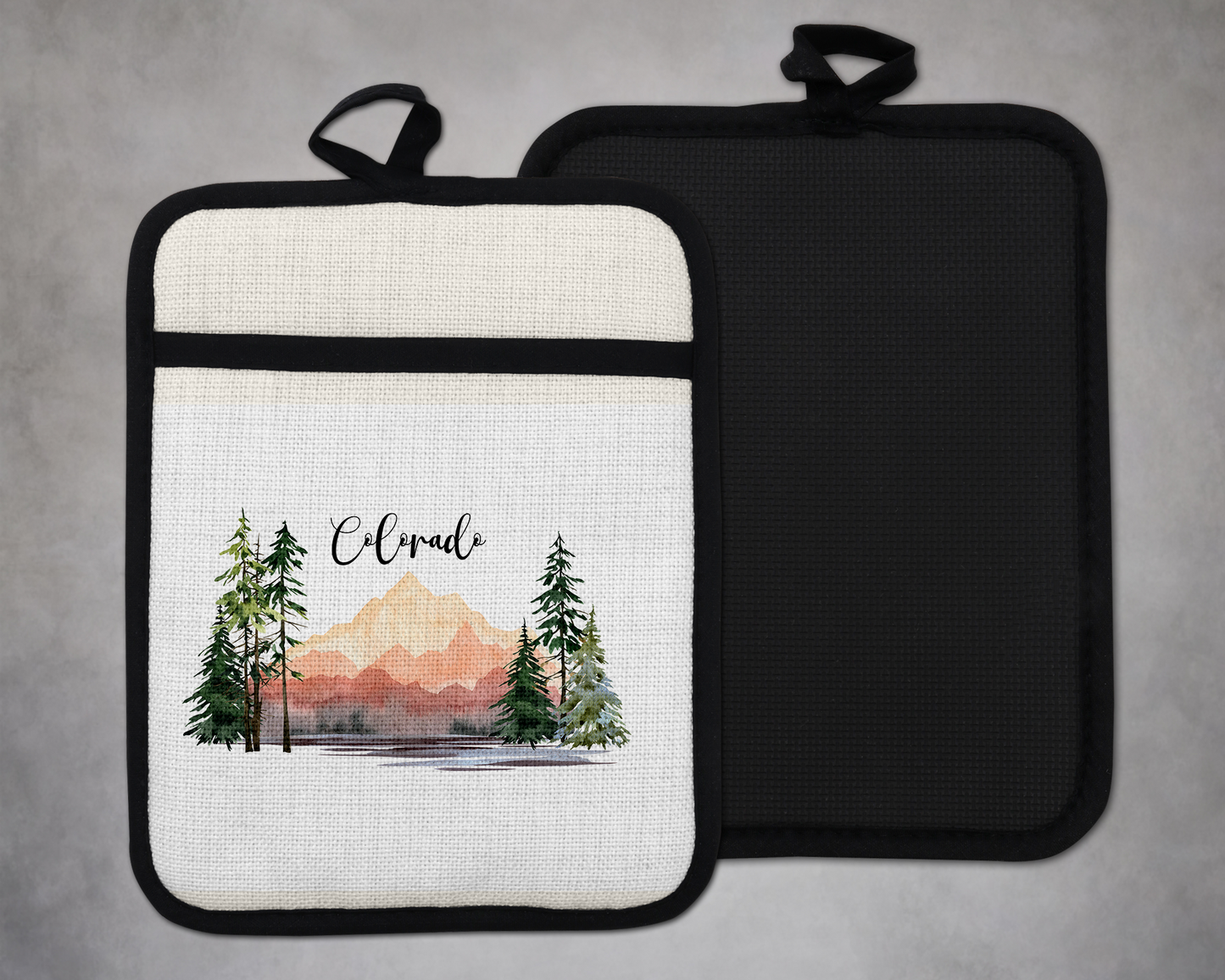 Colorado Potholder, New Home Gift, Housewarming Gift, Colorado Lover Gift, Kitchen Pot Holders, Colorado State Pride, Linen Potholder