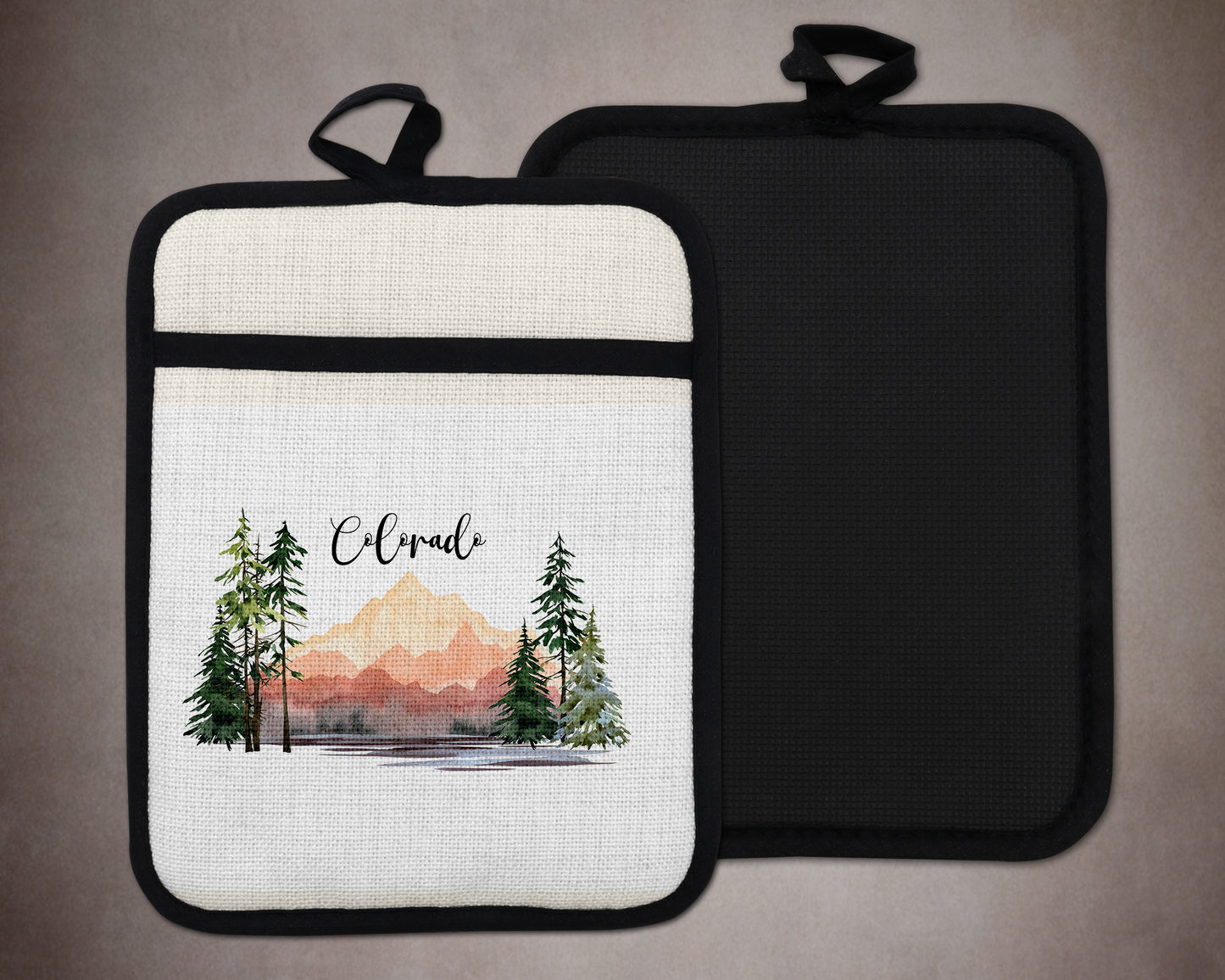 Colorado Potholder, New Home Gift, Housewarming Gift, Colorado Lover Gift, Kitchen Pot Holders, Colorado State Pride, Linen Potholder
