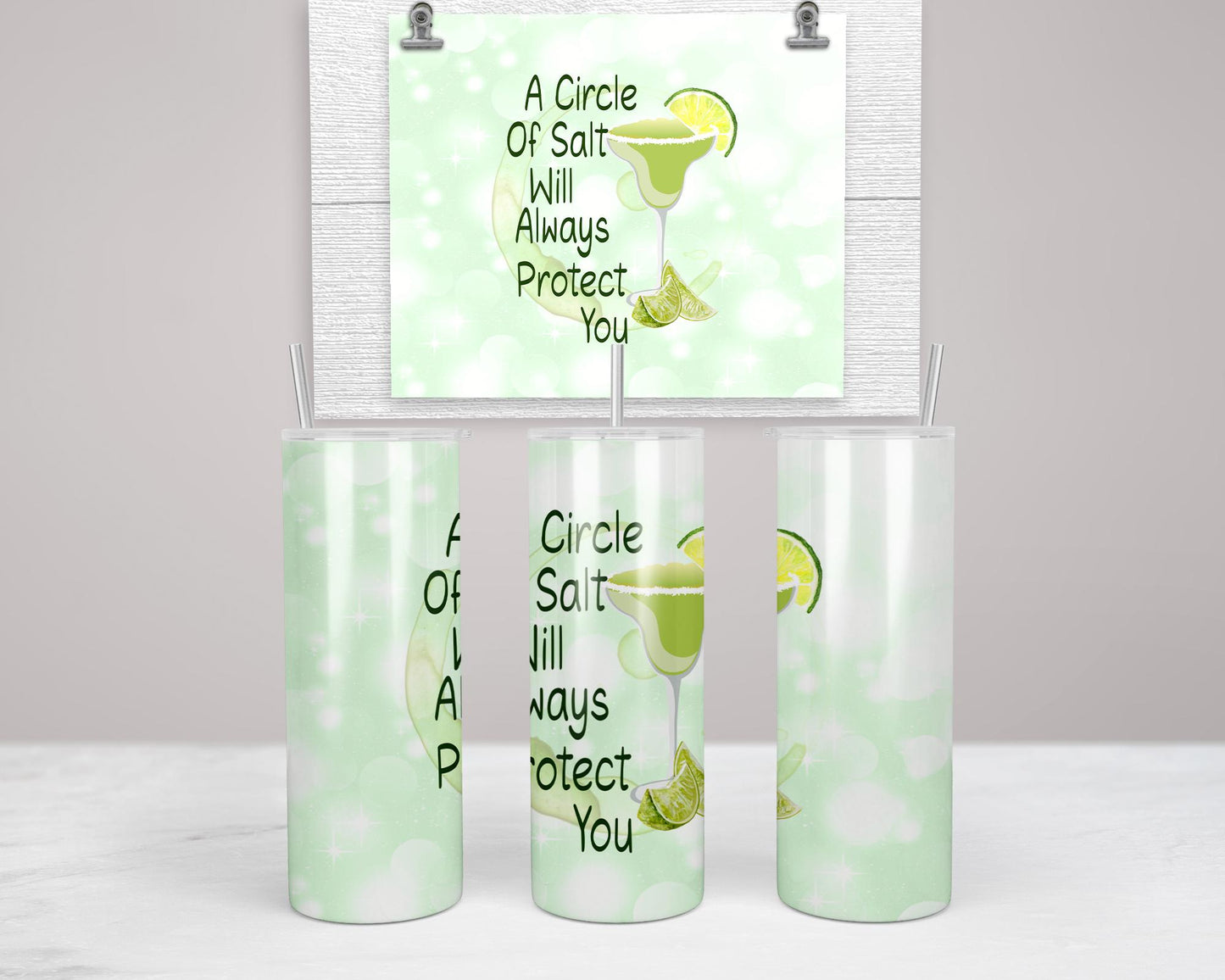 Margarita Tumbler, Funny Drinkware Saying, Margarita Lover Gift, Gift for Taco Night Fans, Unique Drinkware Design, Circle of Salt Quote