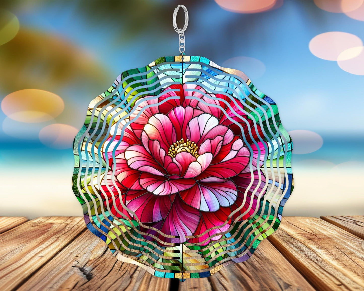 Alabama State Flower Camellia Wind Spinner, Unique Gifts for Alabama Lover, Nature-Inspired Housewarming Gift, Hanging Wind Sculpture