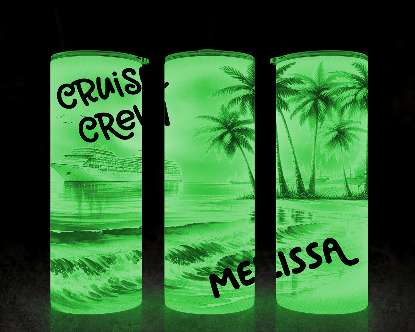 Cruise Crew Custom Tumbler, Personalized Girls Trip Tumblers, Glow in Dark Cruise Cup, Group Cruise Gifts, Vacation Tumblers, On The Go Cup
