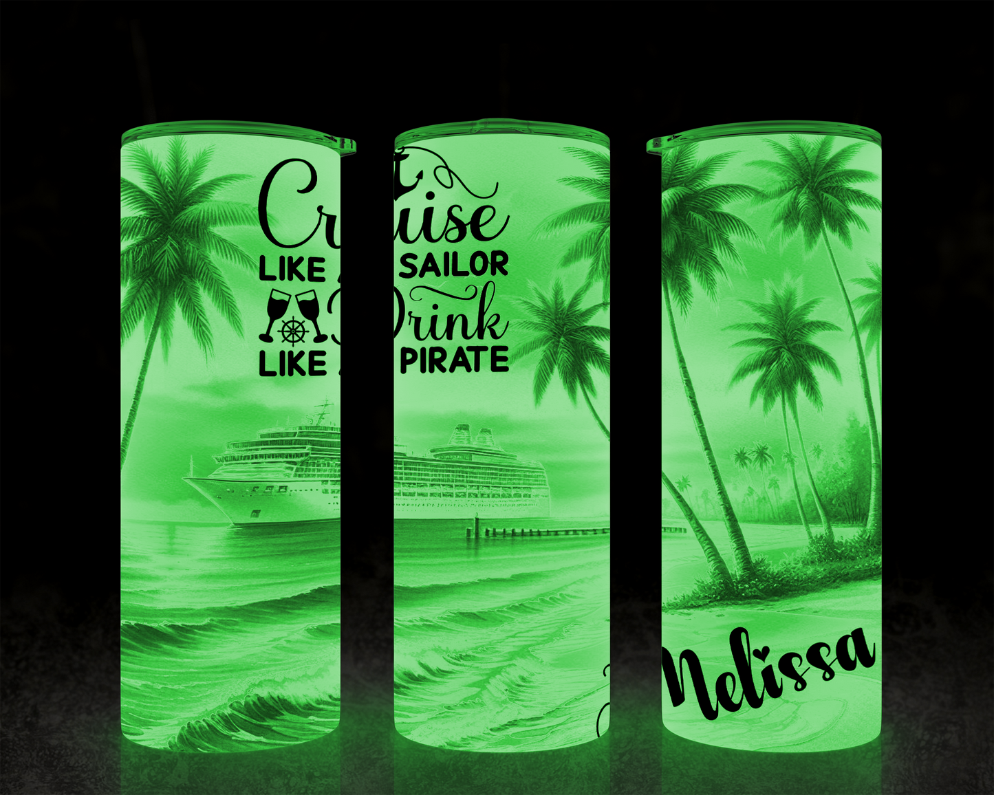 Personalized Beach Vacation Name Tumbler Cup, Custom Girls Trip Skinny Cup, Custom Family Vacation Tumblers with Lid, Personalized Cruise