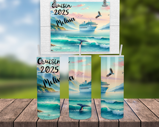 Personalized Glow-in-the-Dark Cruise Tumbler - Perfect for Girls Trips  Cruise Crew Gifts