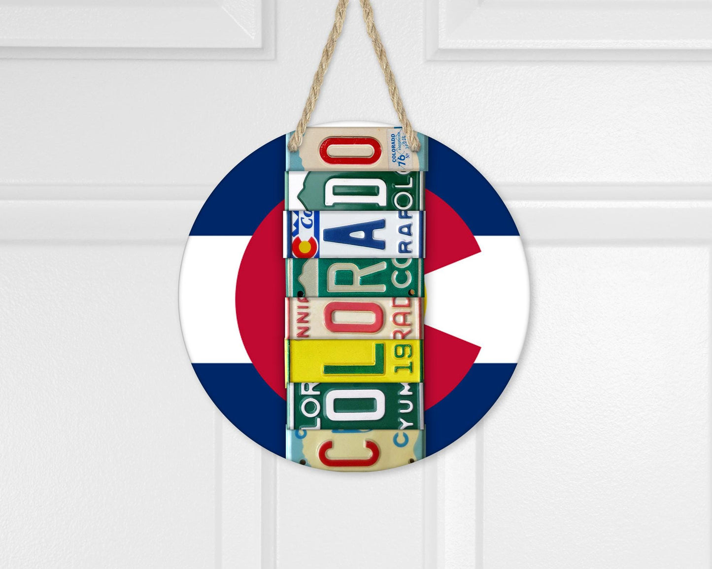 Colorado License Plate Door Hanger, Unique Gifts for Colorado Lover, Housewarming Gift, New Home Apartment Gift, Whimsical Decor, Front Door