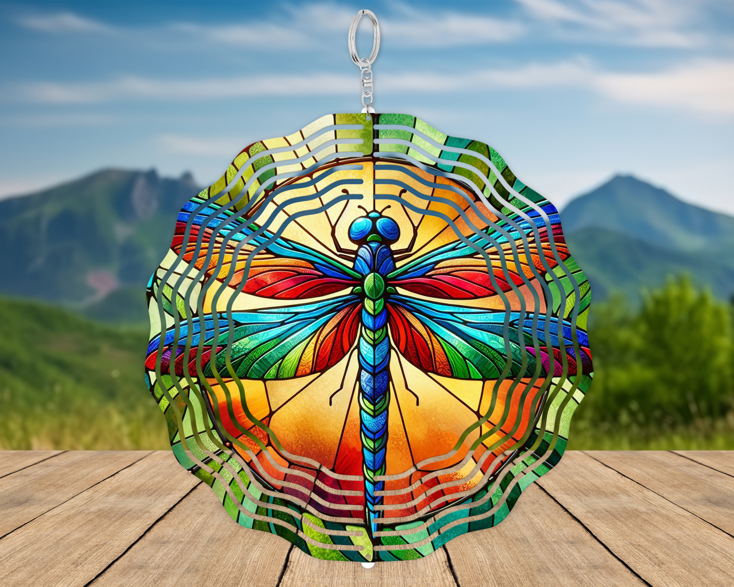 Dragonfly Wind Spinner, Double Sided Metal Wind Spinner, Yard Art, Unique Gift for Mothers Day, Nature-Inspired Housewarming Gift, Hanging
