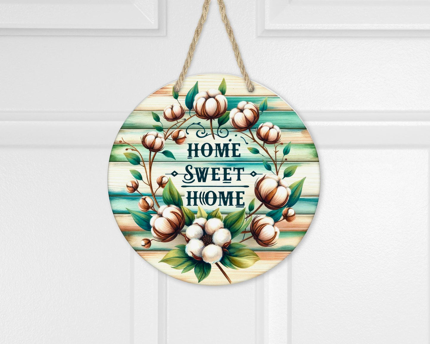Country Cotton Door Hanger - Unique Housewarming Gift Southern Front Porch Decor