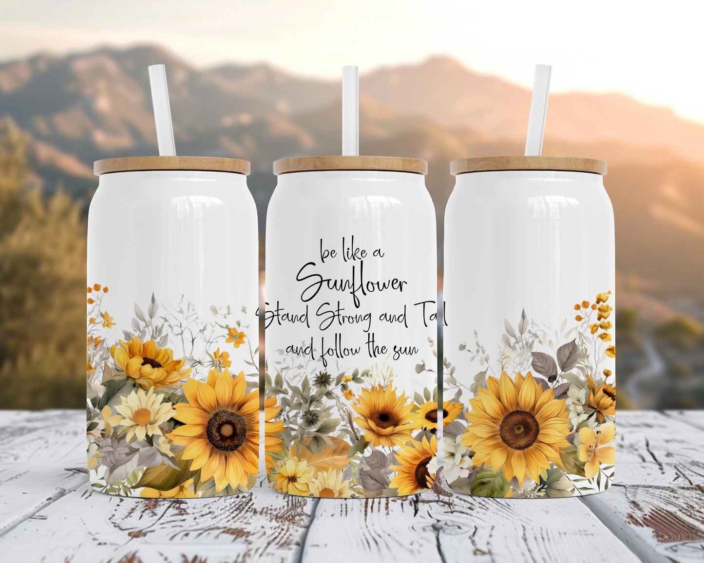 Sunflower Quote Insulated Tumbler, 16oz Stainless Steel Gift, Be Like a Sunflower Travel Cup