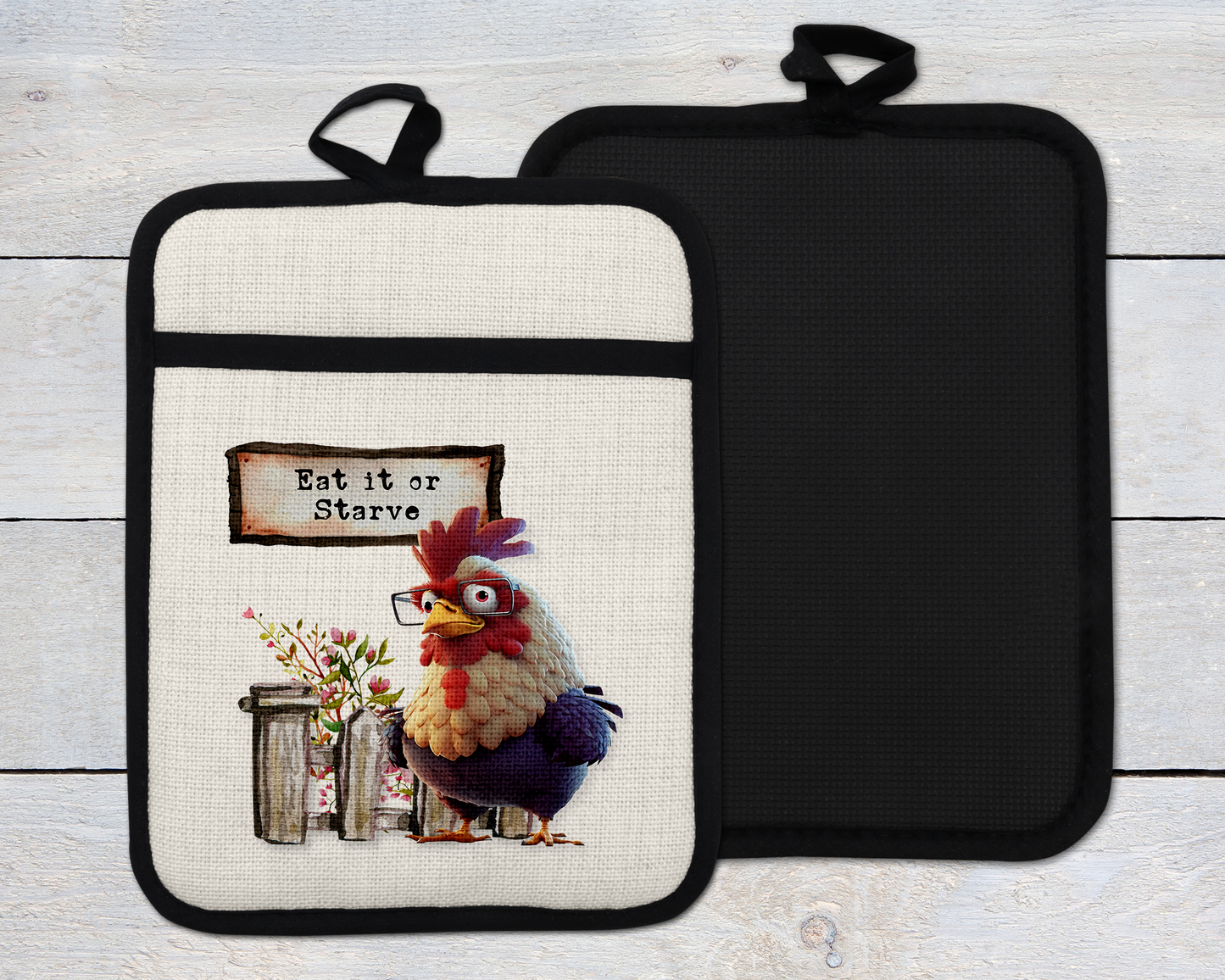 Farmhouse Decor, Funny Chicken Oven Mitt