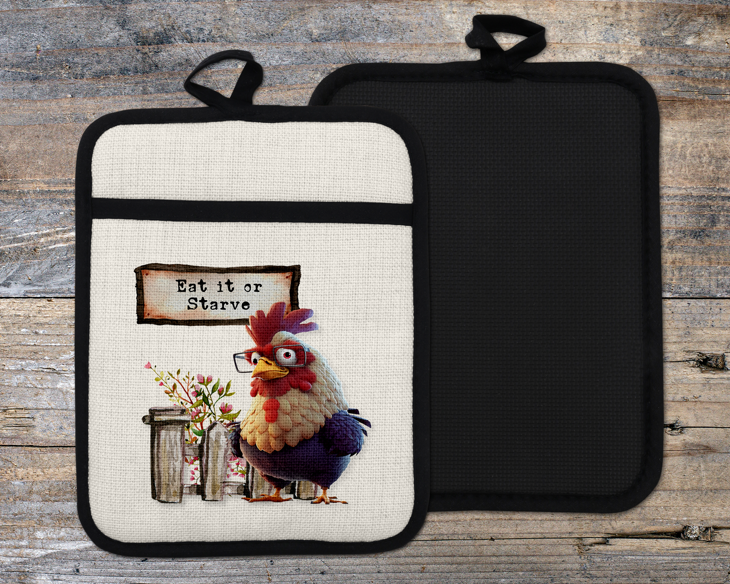 Farmhouse Decor, Funny Chicken Oven Mitt