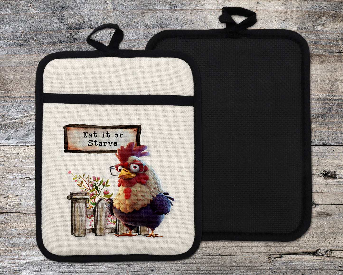 Farmhouse Decor, Funny Chicken Oven Mitt