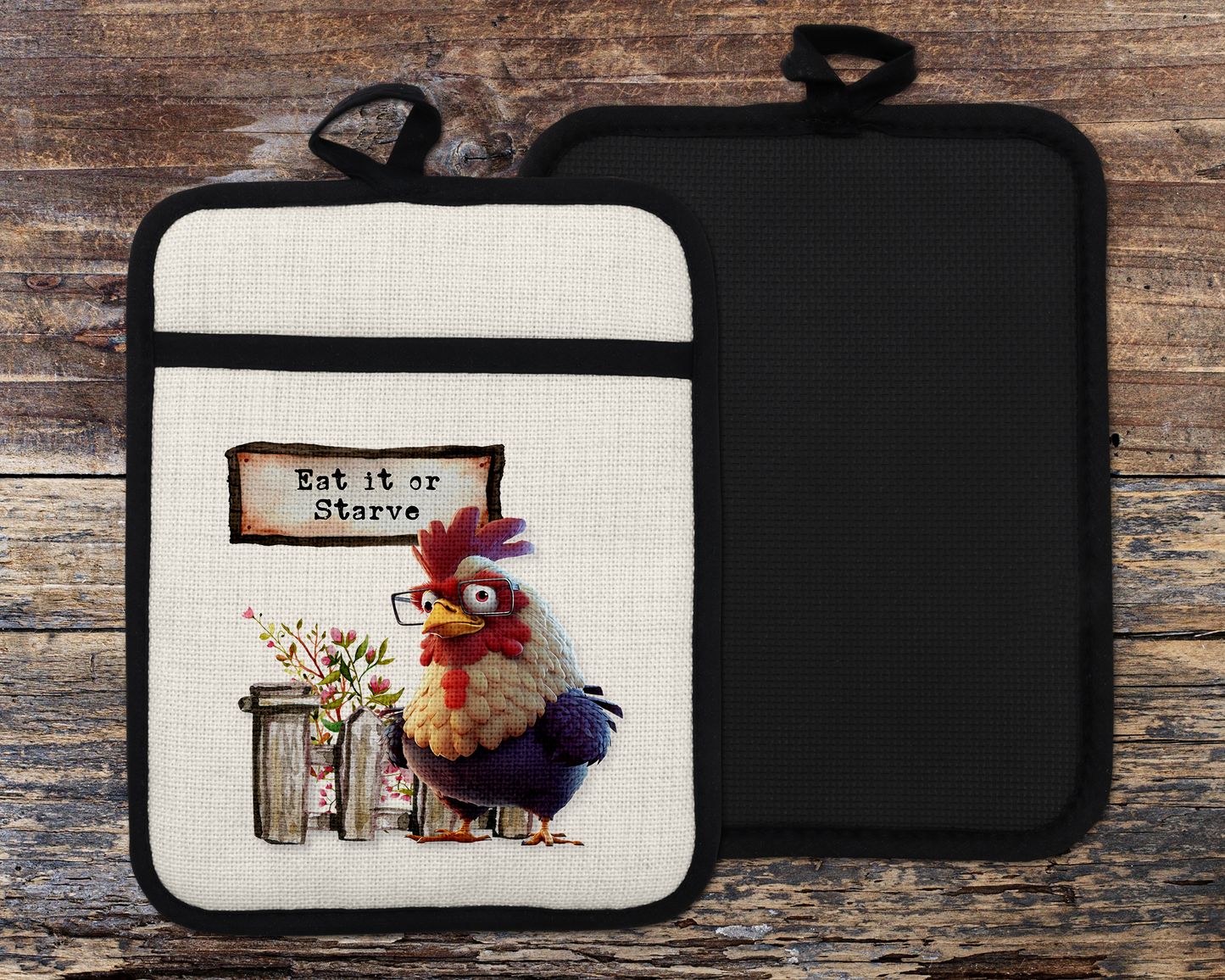 Farmhouse Decor, Funny Chicken Oven Mitt