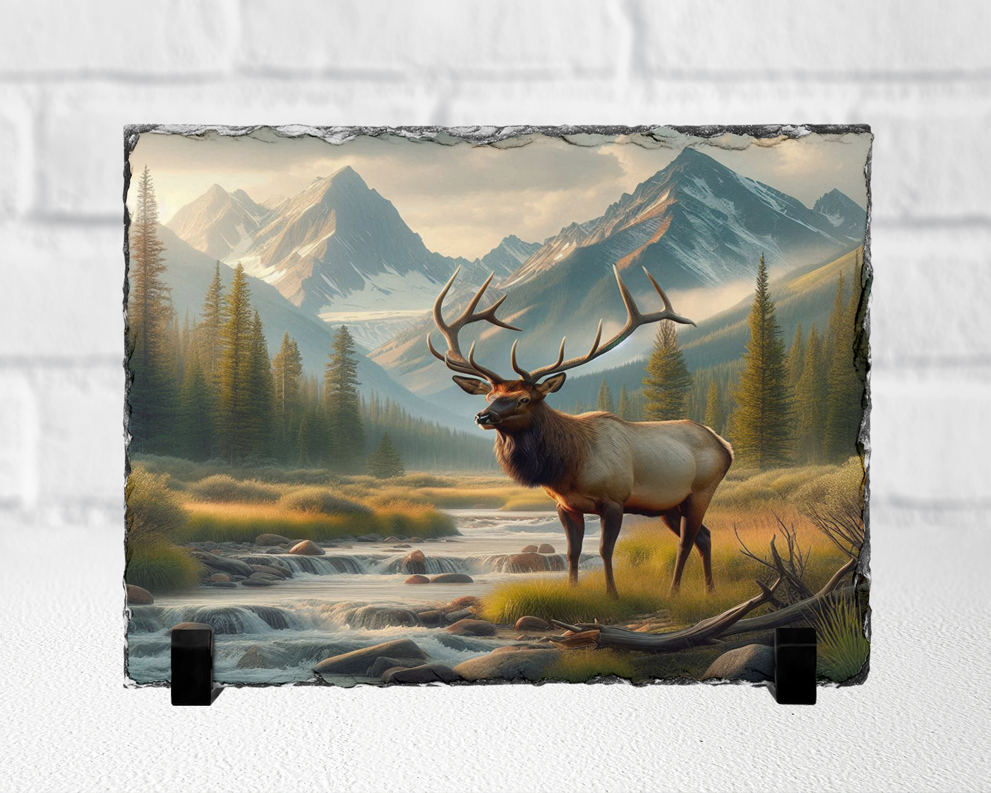 Nature Lover Gift, Elk River Scene Photo Slate