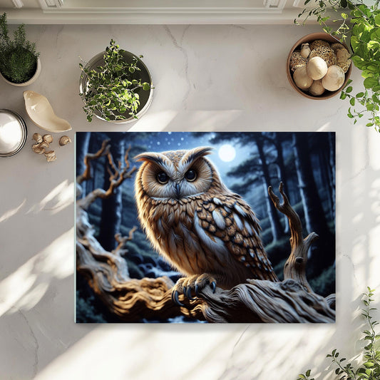 Tempered Glass Owl Cutting Board - Unique Kitchen Decor  Perfect Gift for Owl Lovers