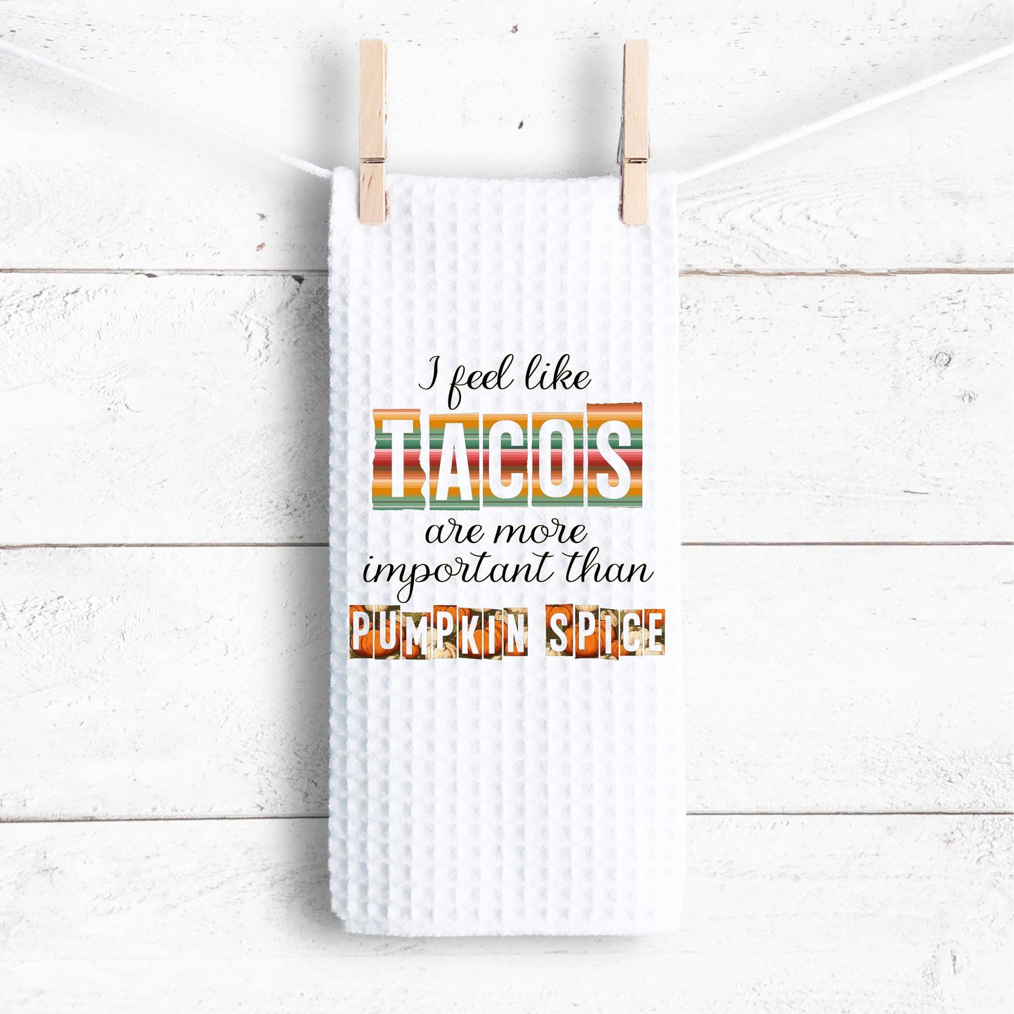 Funny Taco Kitchen Towel - Waffle Weave Microfiber for Autumn Decor