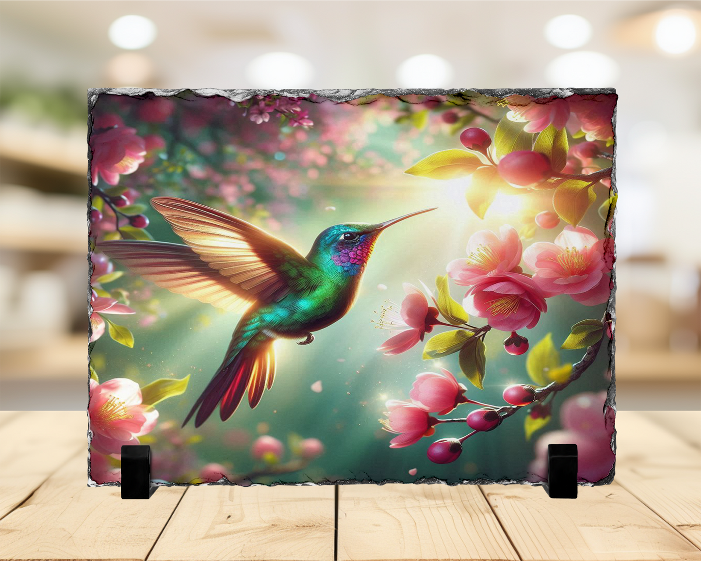Hummingbird Photo Slate, Nature-Inspired Home Decor