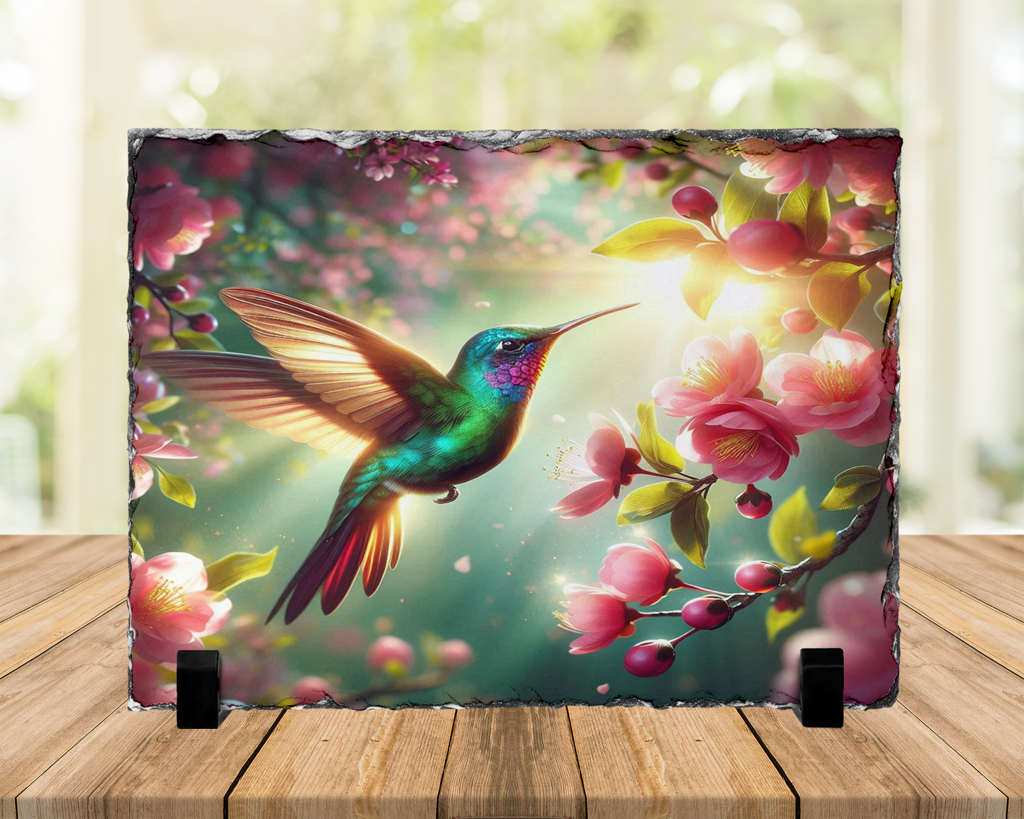 Hummingbird Photo Slate, Nature-Inspired Home Decor