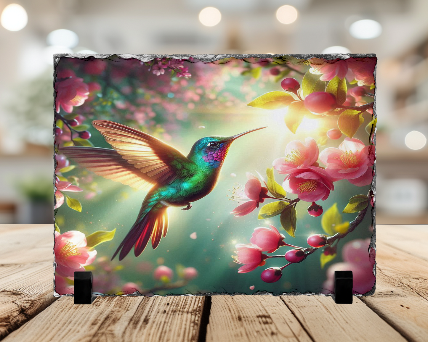 Hummingbird Photo Slate, Nature-Inspired Home Decor