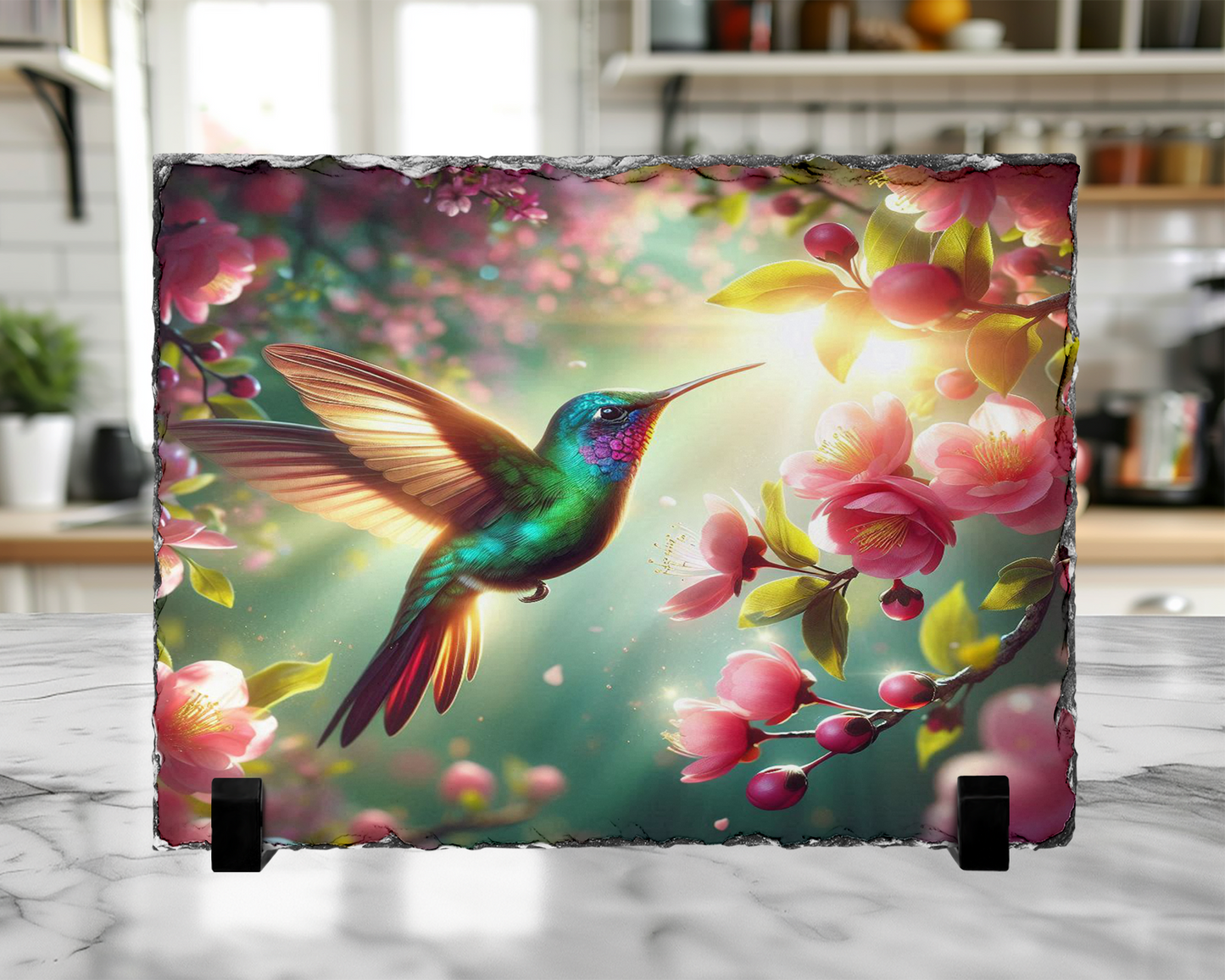 Hummingbird Photo Slate, Nature-Inspired Home Decor