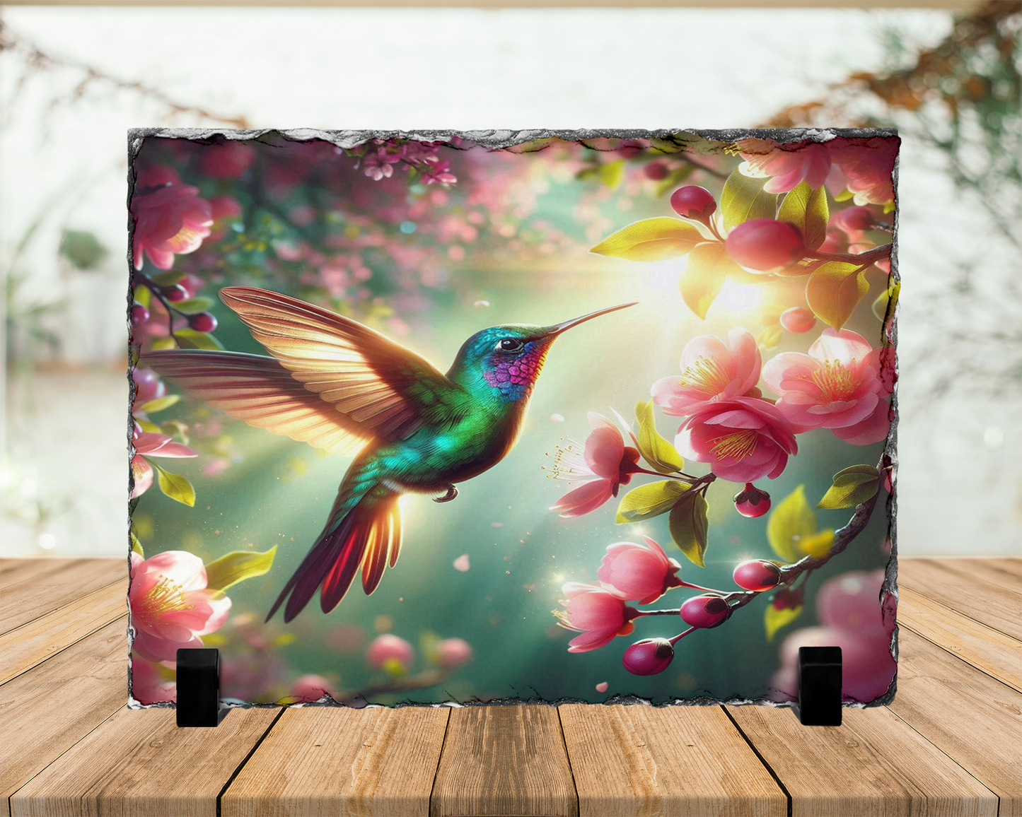 Hummingbird Photo Slate, Nature-Inspired Home Decor