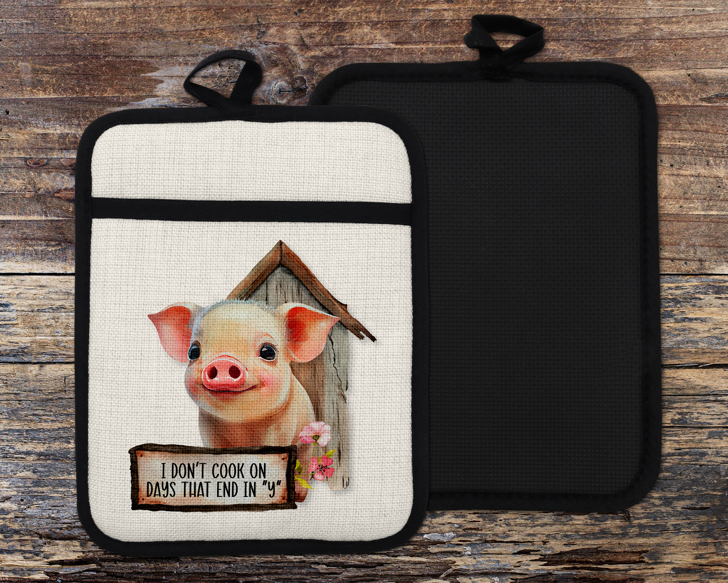 Cute Pig Oven Mitt, Christmas Gift for Pig Lover, Farmgirl Oven Mitt