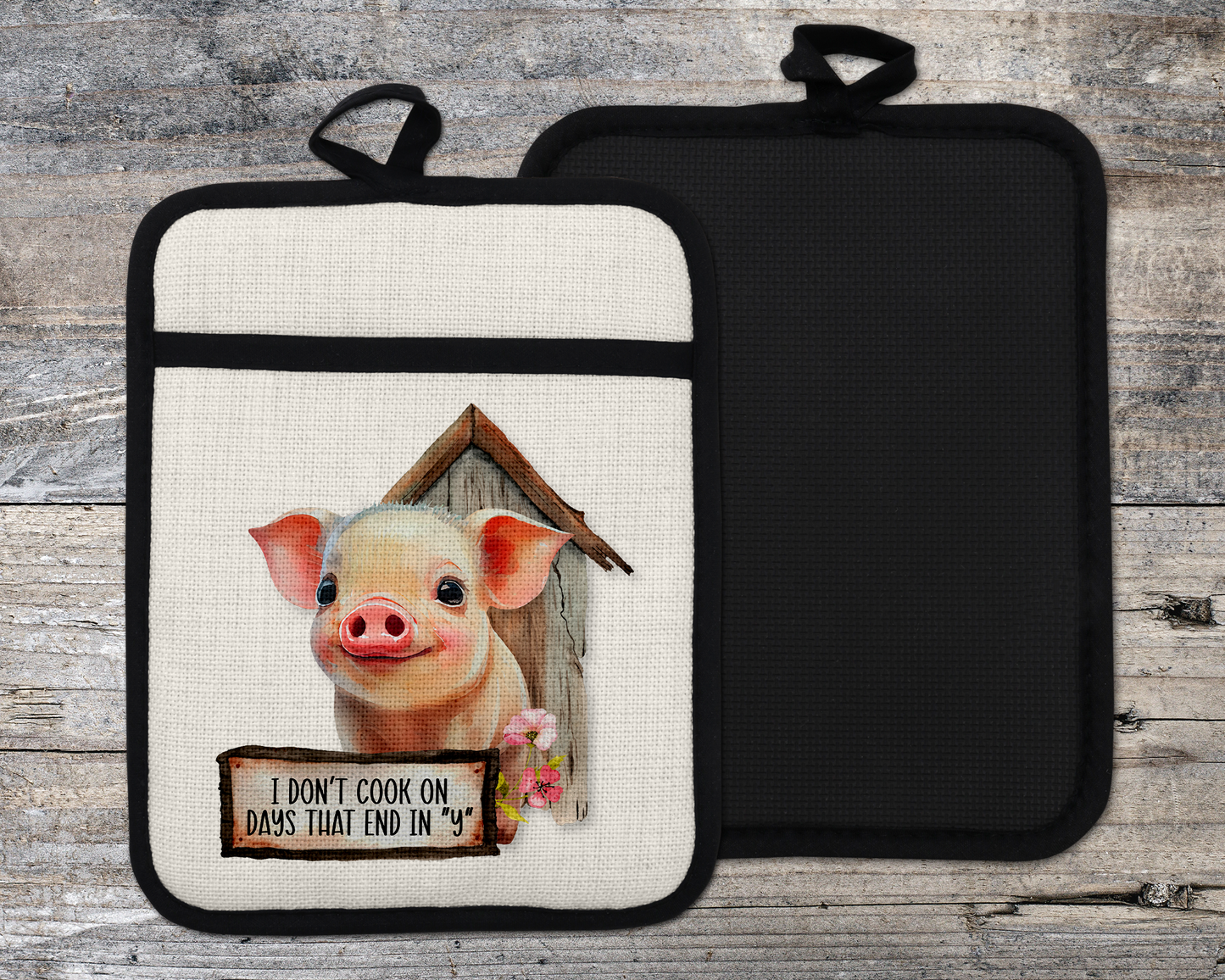 Cute Pig Oven Mitt, Christmas Gift for Pig Lover, Farmgirl Oven Mitt