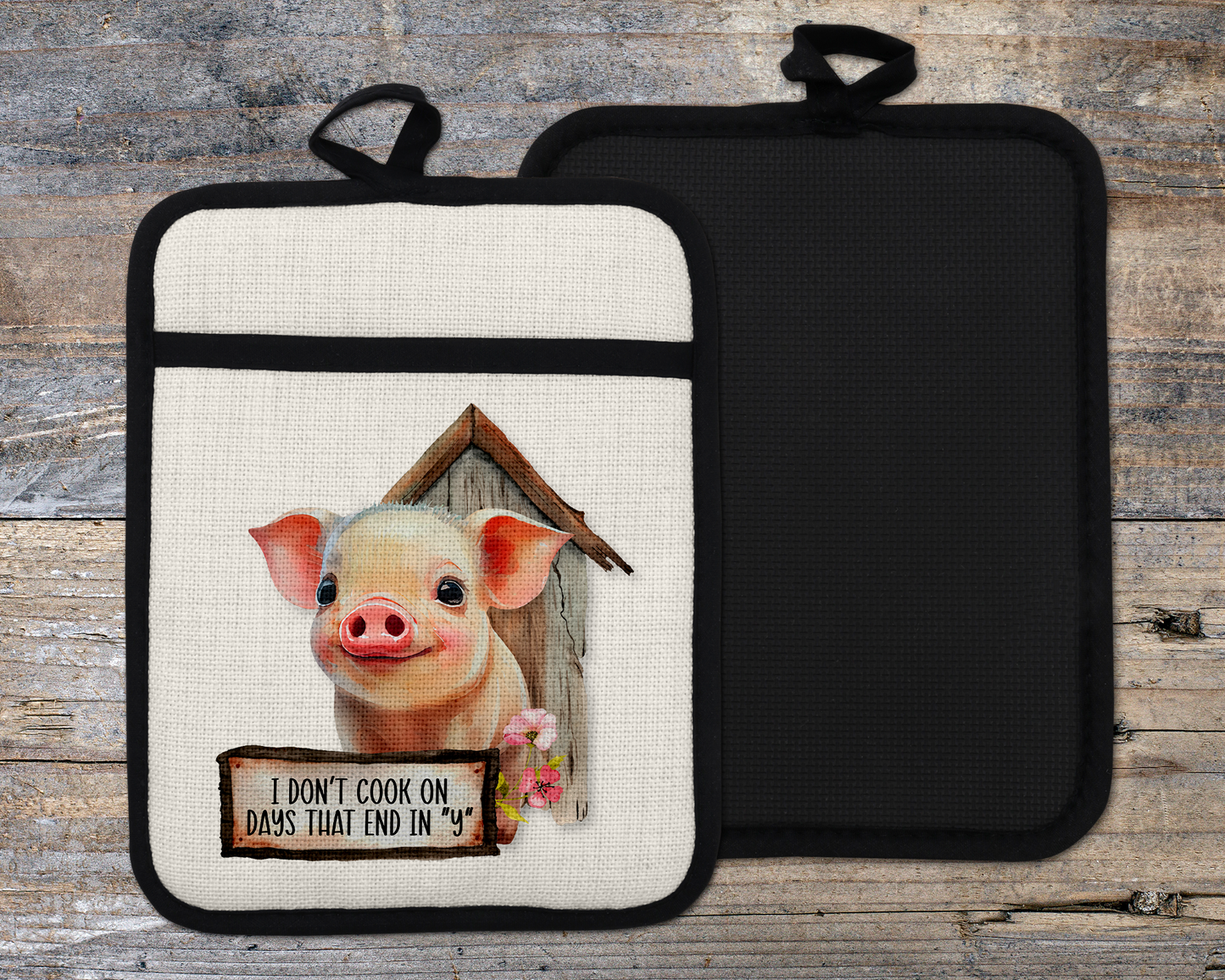 Cute Pig Oven Mitt, Christmas Gift for Pig Lover, Farmgirl Oven Mitt
