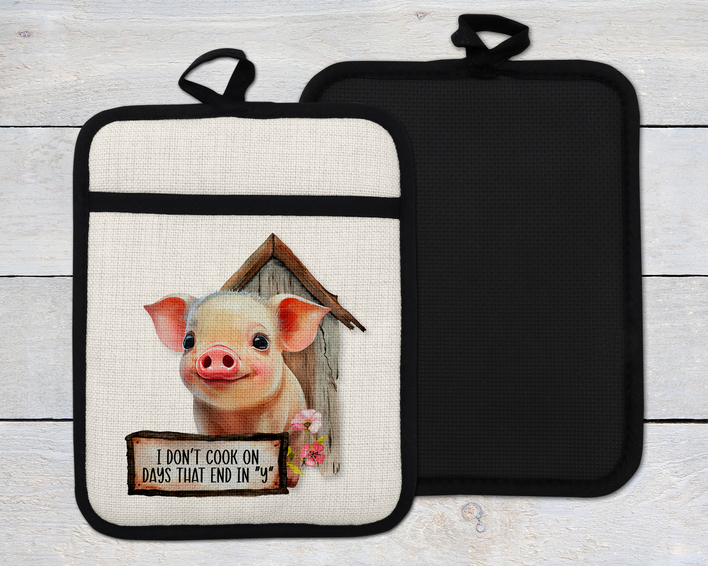Cute Pig Oven Mitt, Christmas Gift for Pig Lover, Farmgirl Oven Mitt