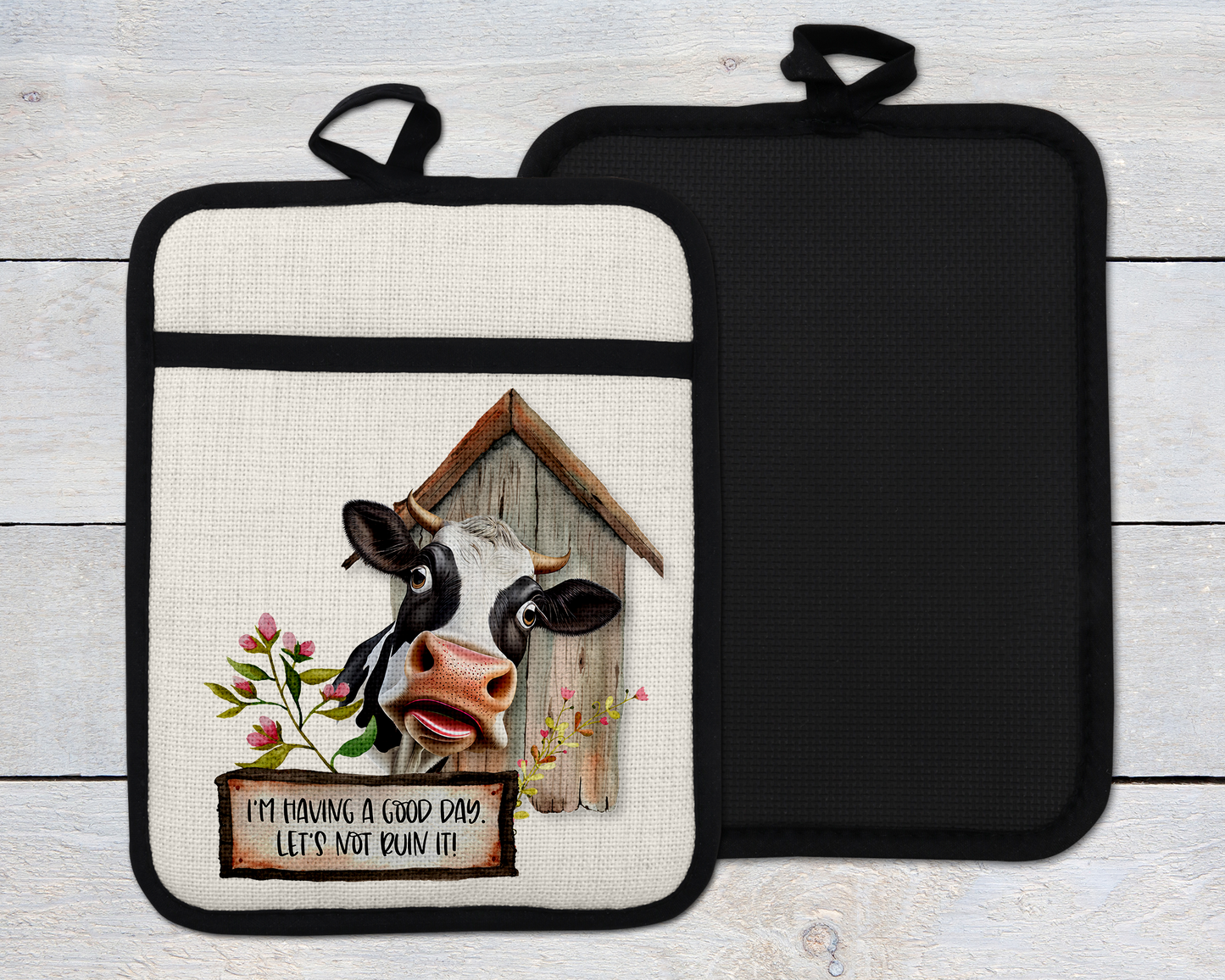 Cow Oven Mitt, Farmhouse Kitchen Decor, Funny Cow Oven Mitt