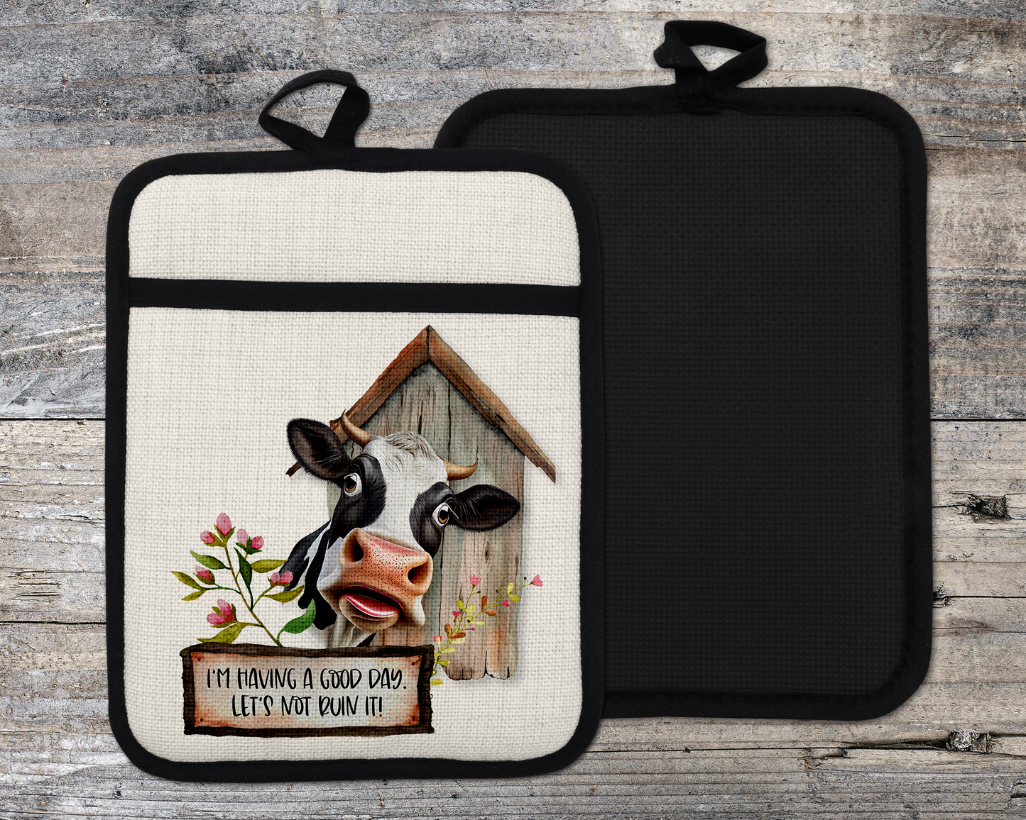Cow Oven Mitt, Farmhouse Kitchen Decor, Funny Cow Oven Mitt