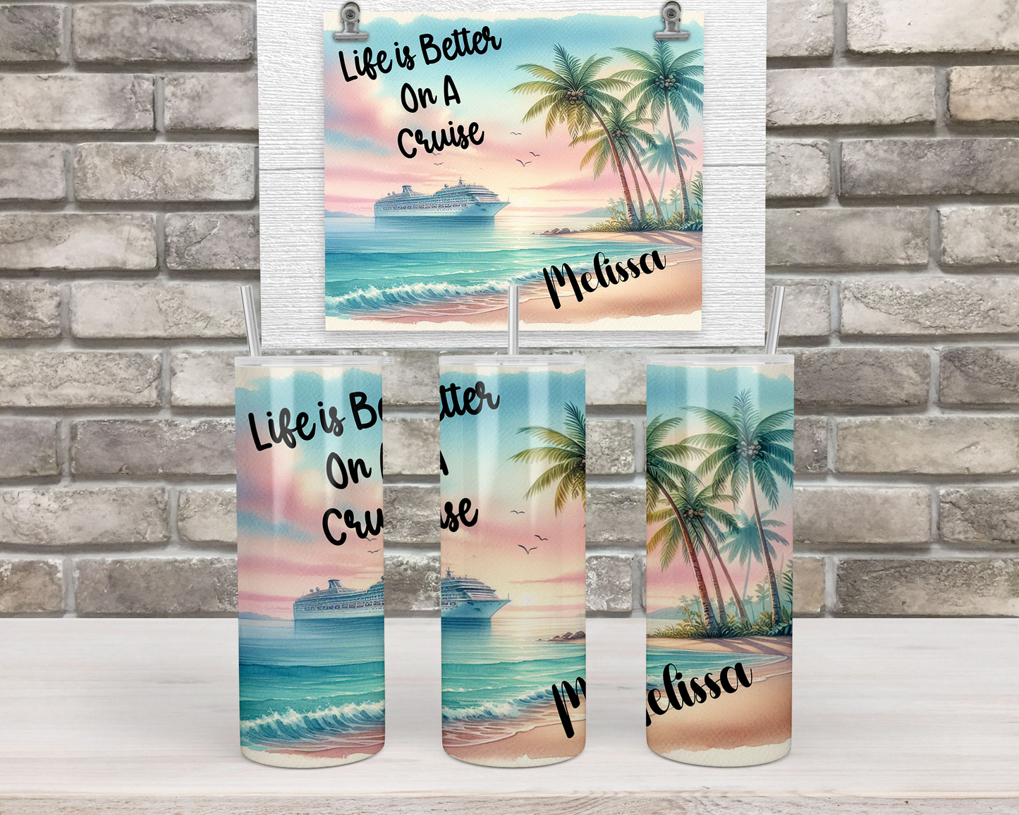 Life is Better on A Cruise Tumbler, Personalized Girls Trip Tumbler, Vacation Tumblers, Cruise Cups, Cruise Crew Gifts, Group Cruise Tumbler