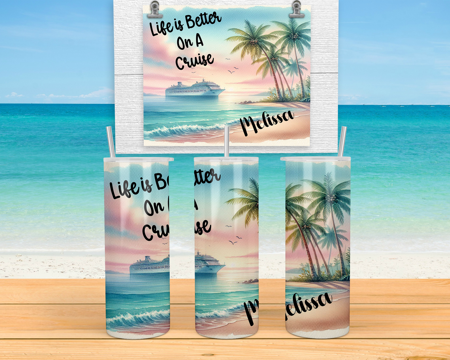 Life is Better on A Cruise Tumbler, Personalized Girls Trip Tumbler, Vacation Tumblers, Cruise Cups, Cruise Crew Gifts, Group Cruise Tumbler