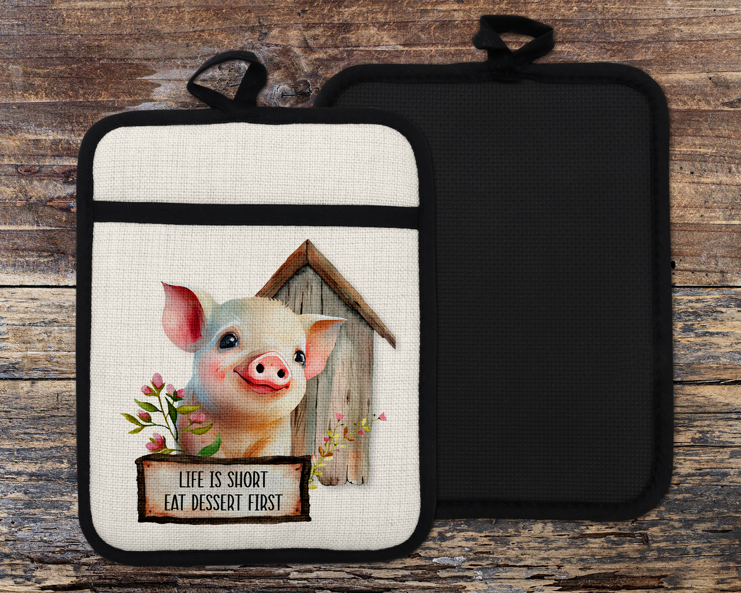 Funny Pig Oven Mitt, Kitchen Decor for Pig Lover, Christmas Gift for Farm Girl