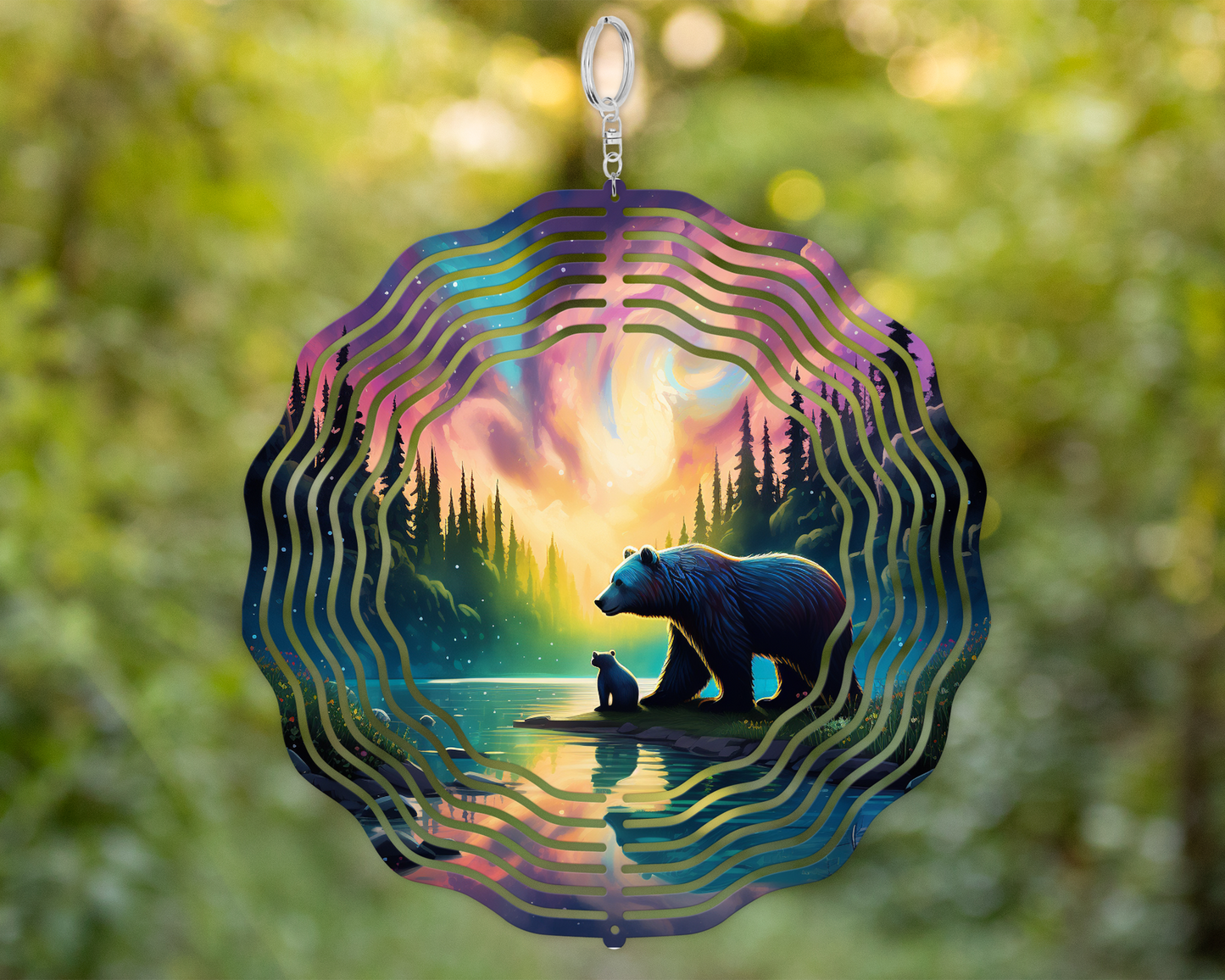 Black Bear Wind Spinner - Unique Gift for Bear Lovers Perfect for Mothers Day Yard or Porch Decor