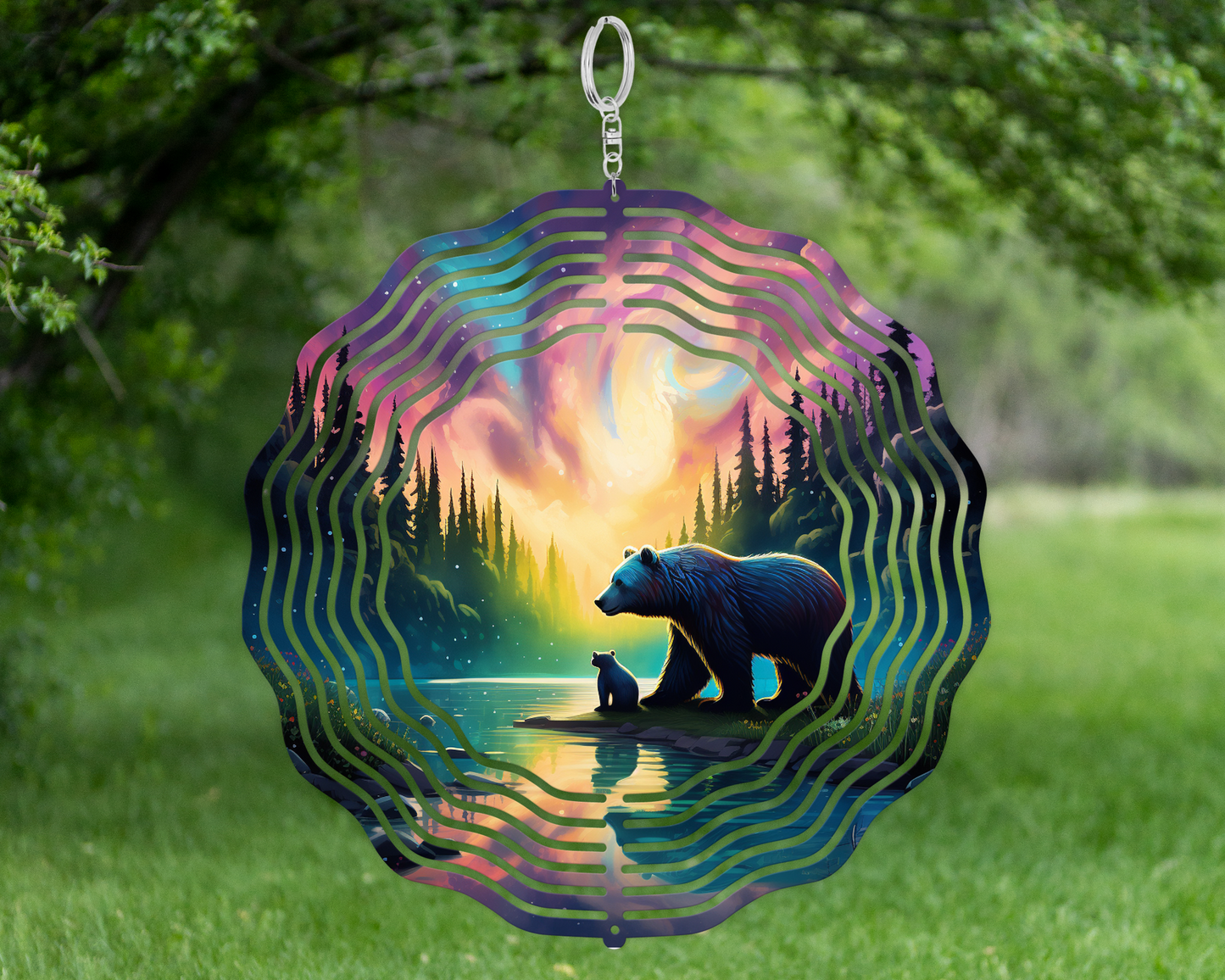 Black Bear Wind Spinner - Unique Gift for Bear Lovers Perfect for Mothers Day Yard or Porch Decor