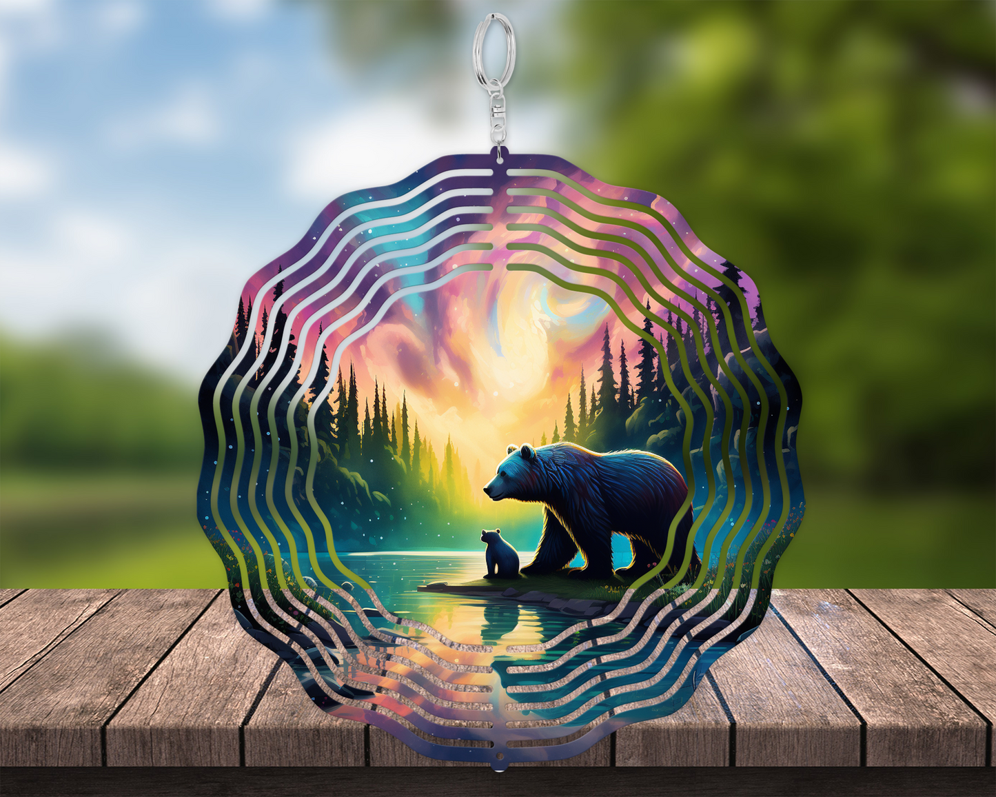 Black Bear Wind Spinner - Unique Gift for Bear Lovers Perfect for Mothers Day Yard or Porch Decor