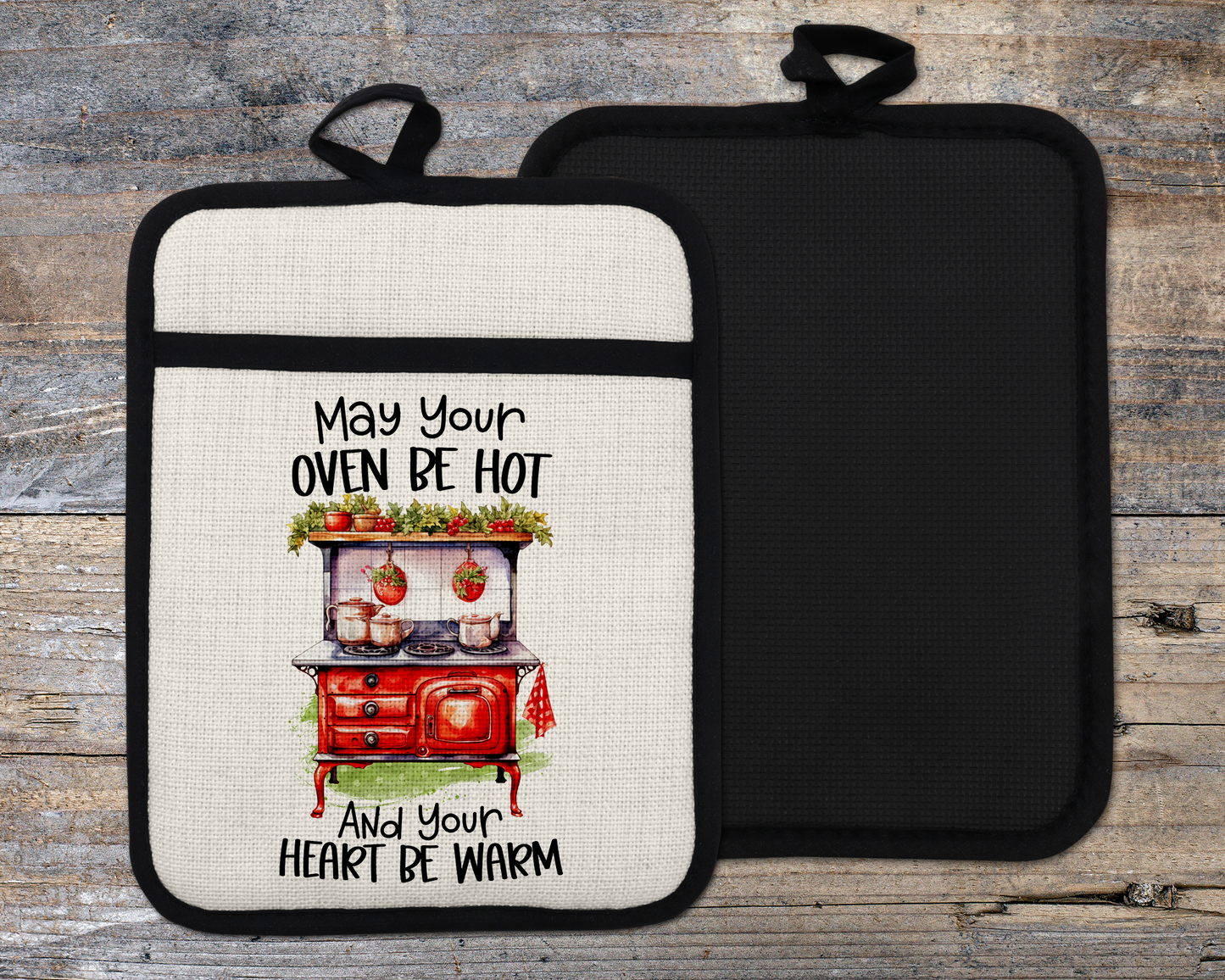 May Your Oven Be Hot and Your Heart Be Warm Oven Mitt, Kitchen Decor for Mom, Christmas Gifts for Mother