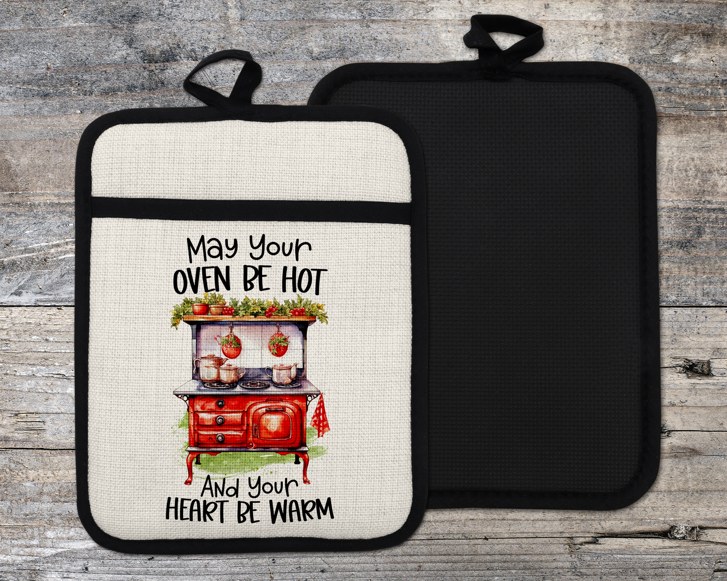 May Your Oven Be Hot and Your Heart Be Warm Oven Mitt, Kitchen Decor for Mom, Christmas Gifts for Mother