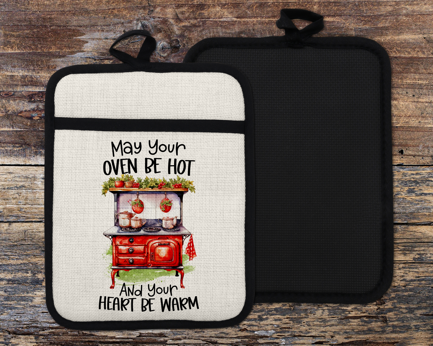 May Your Oven Be Hot and Your Heart Be Warm Oven Mitt, Kitchen Decor for Mom, Christmas Gifts for Mother