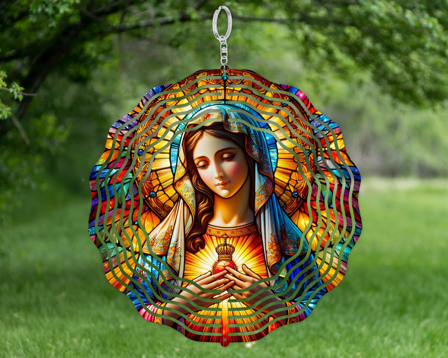 Mother Mary Wind Spinner, Christian Yard Art, Unique Gift for Mothers Day, Garden Wind Spinner, Christian Inspirational Gifts, Porch Decor