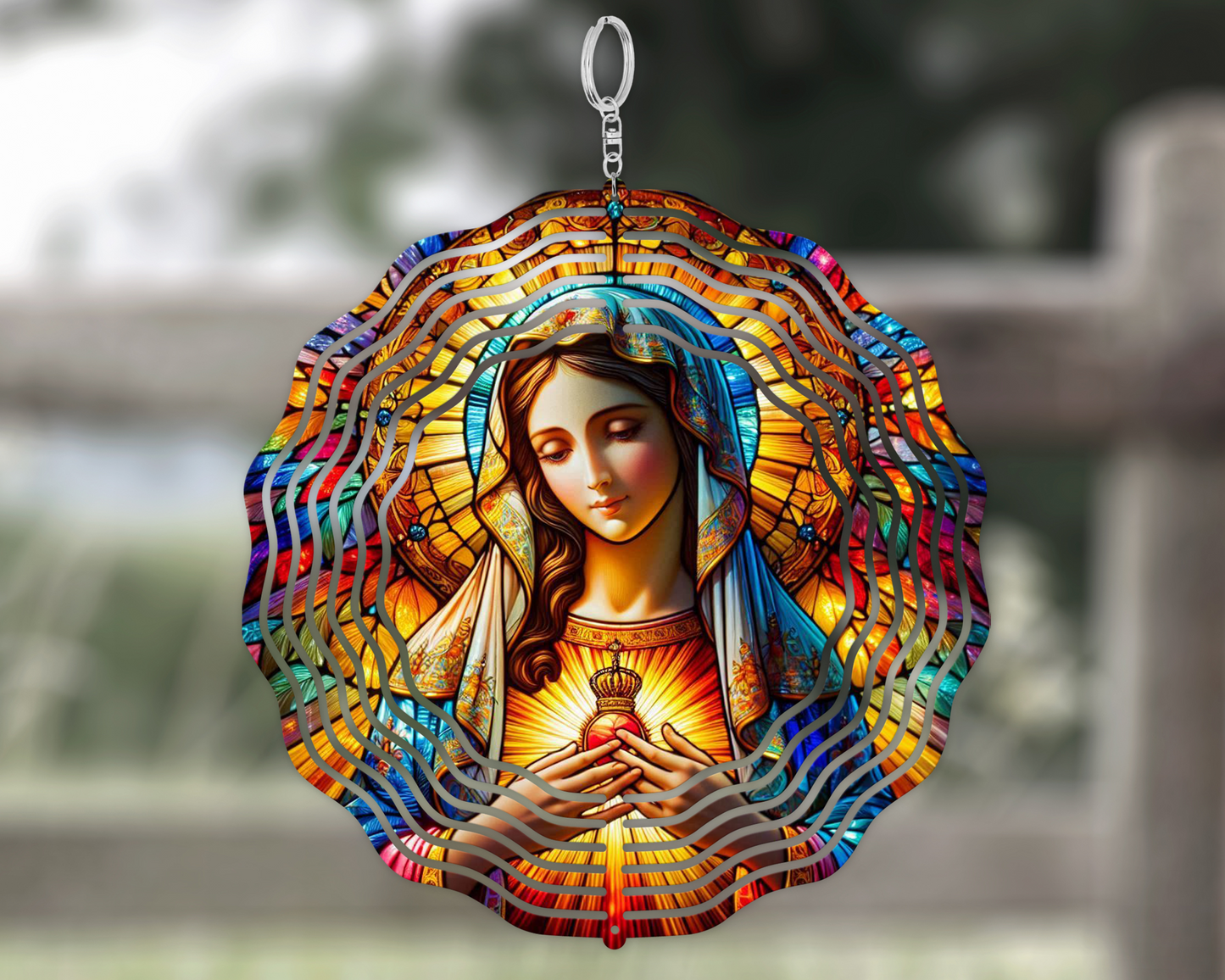 Mother Mary Wind Spinner, Christian Yard Art, Unique Gift for Mothers Day, Garden Wind Spinner, Christian Inspirational Gifts, Porch Decor