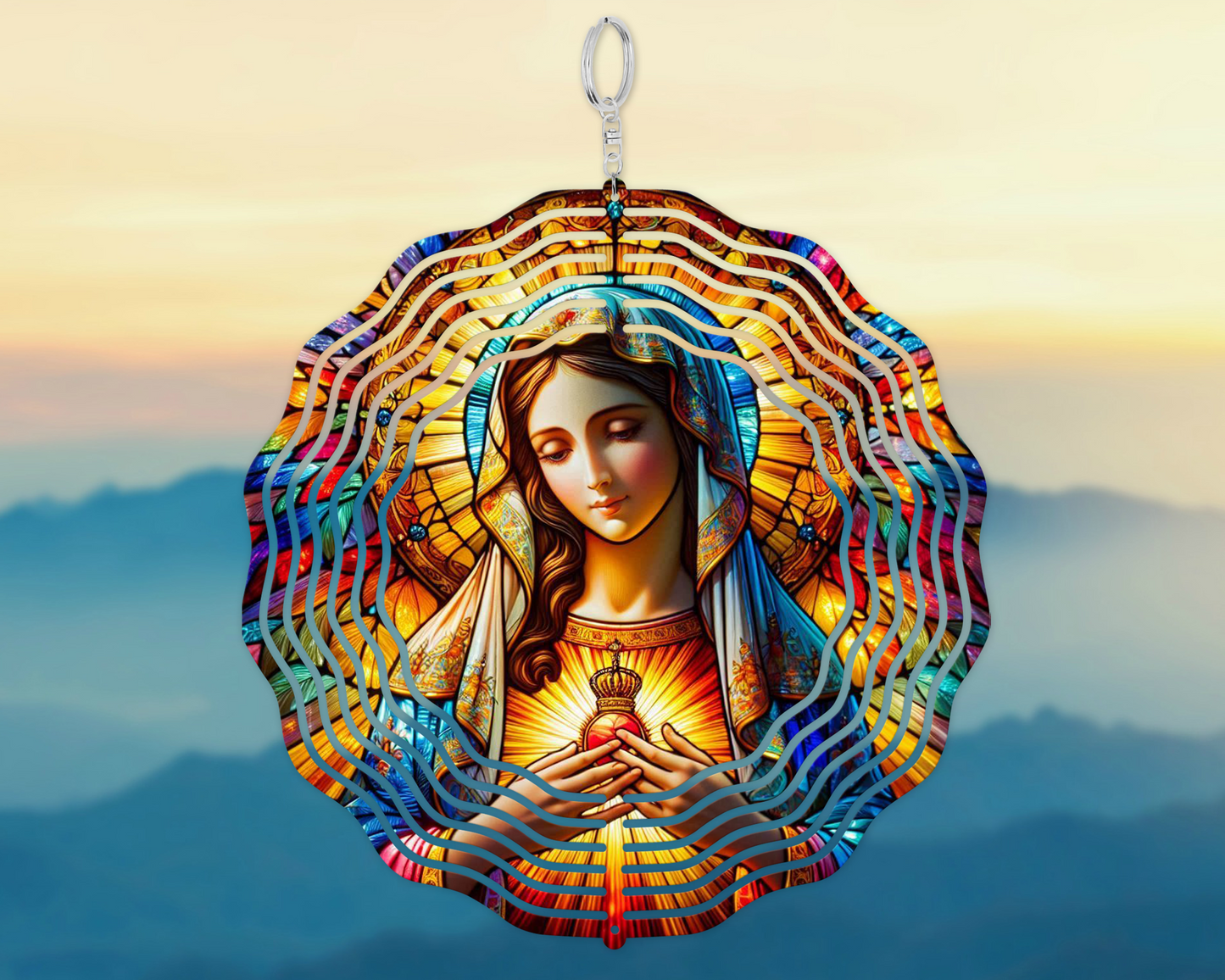 Mother Mary Wind Spinner, Christian Yard Art, Unique Gift for Mothers Day, Garden Wind Spinner, Christian Inspirational Gifts, Porch Decor