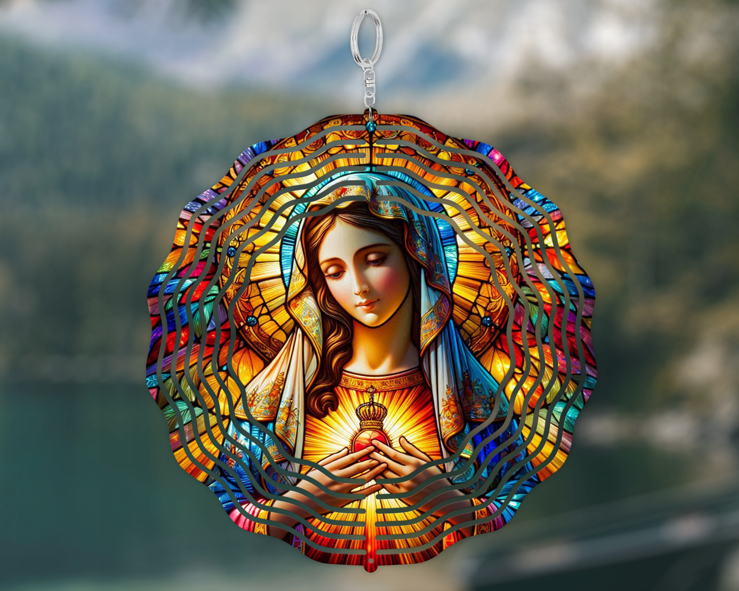 Mother Mary Wind Spinner, Christian Yard Art, Unique Gift for Mothers Day, Garden Wind Spinner, Christian Inspirational Gifts, Porch Decor