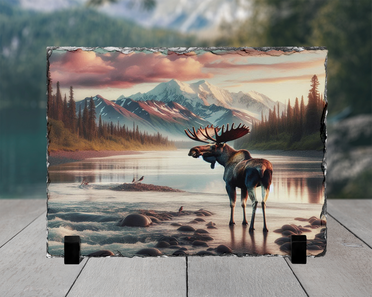Colorado Mountains Moose Photo Slate, Colorado Mountains Decor,