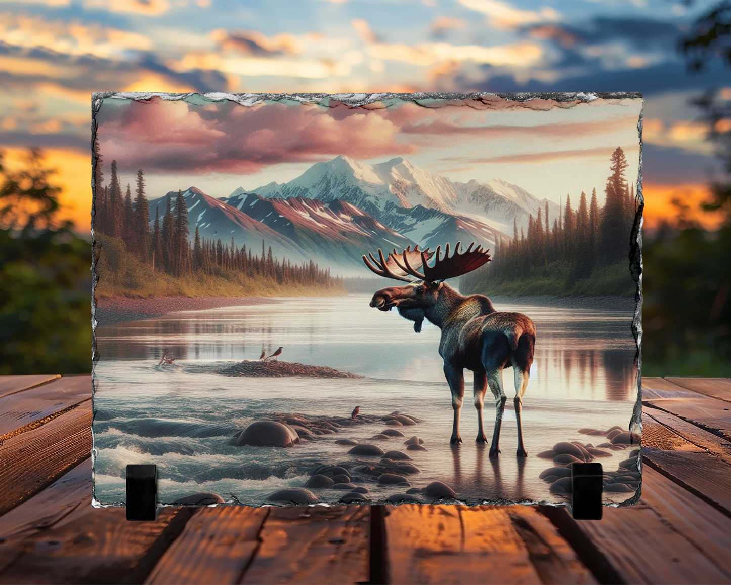 Colorado Mountains Moose Photo Slate, Colorado Mountains Decor,