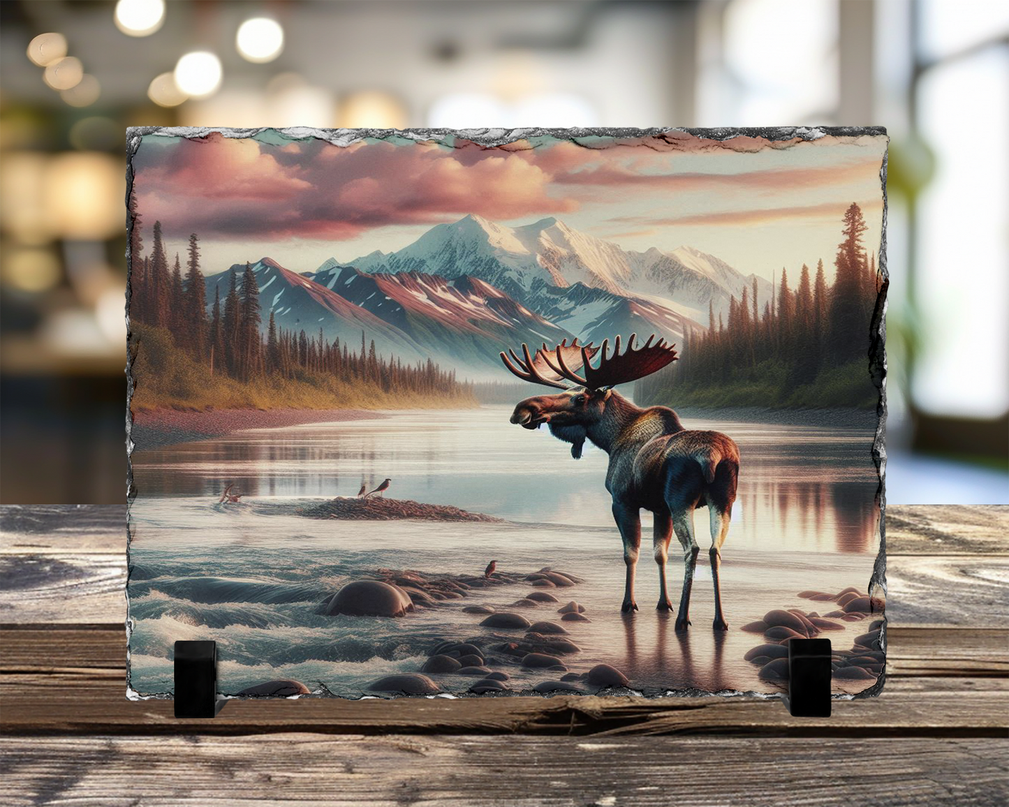 Colorado Mountains Moose Photo Slate, Colorado Mountains Decor,